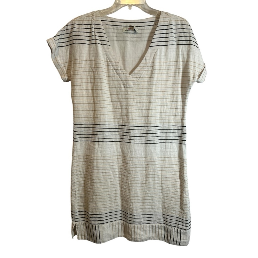 Vineyard Vines Lurex Striped V-Neck Tunic Dress Size 4